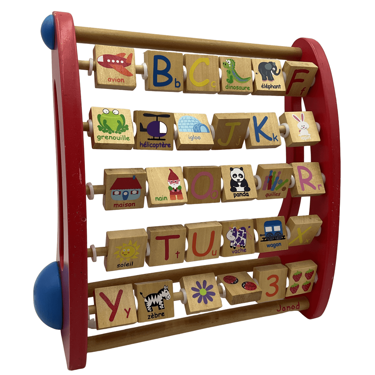 Imagier boulier alphabet en bois 26cm - KIDIBAM