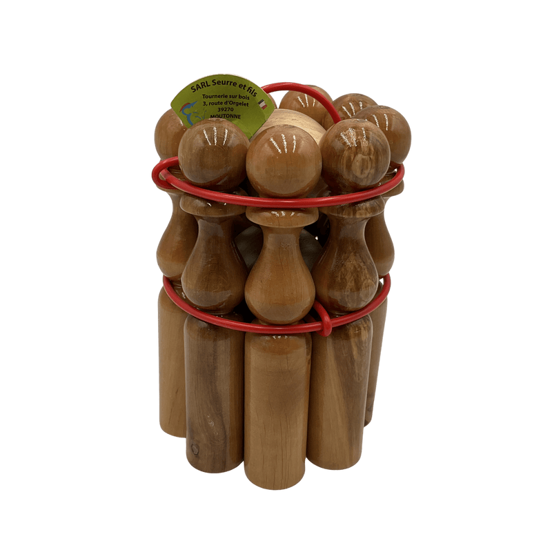 Jeu de 9 quilles en bois massif 24cm - KIDIBAM