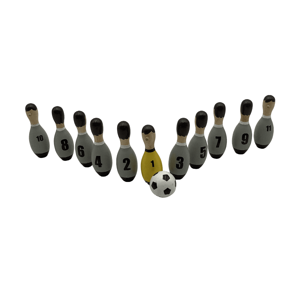 Jeu de quilles football en bois 9cm - KIDIBAM