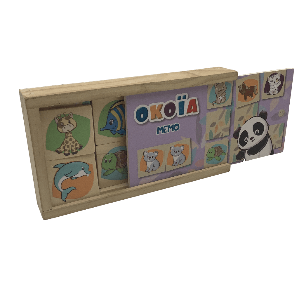 Jeu Mémo en bois animaux - KIDIBAM