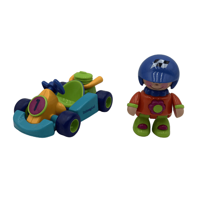 Kart à rétro friction et son pilote ItsImagical 16cm - KIDIBAM