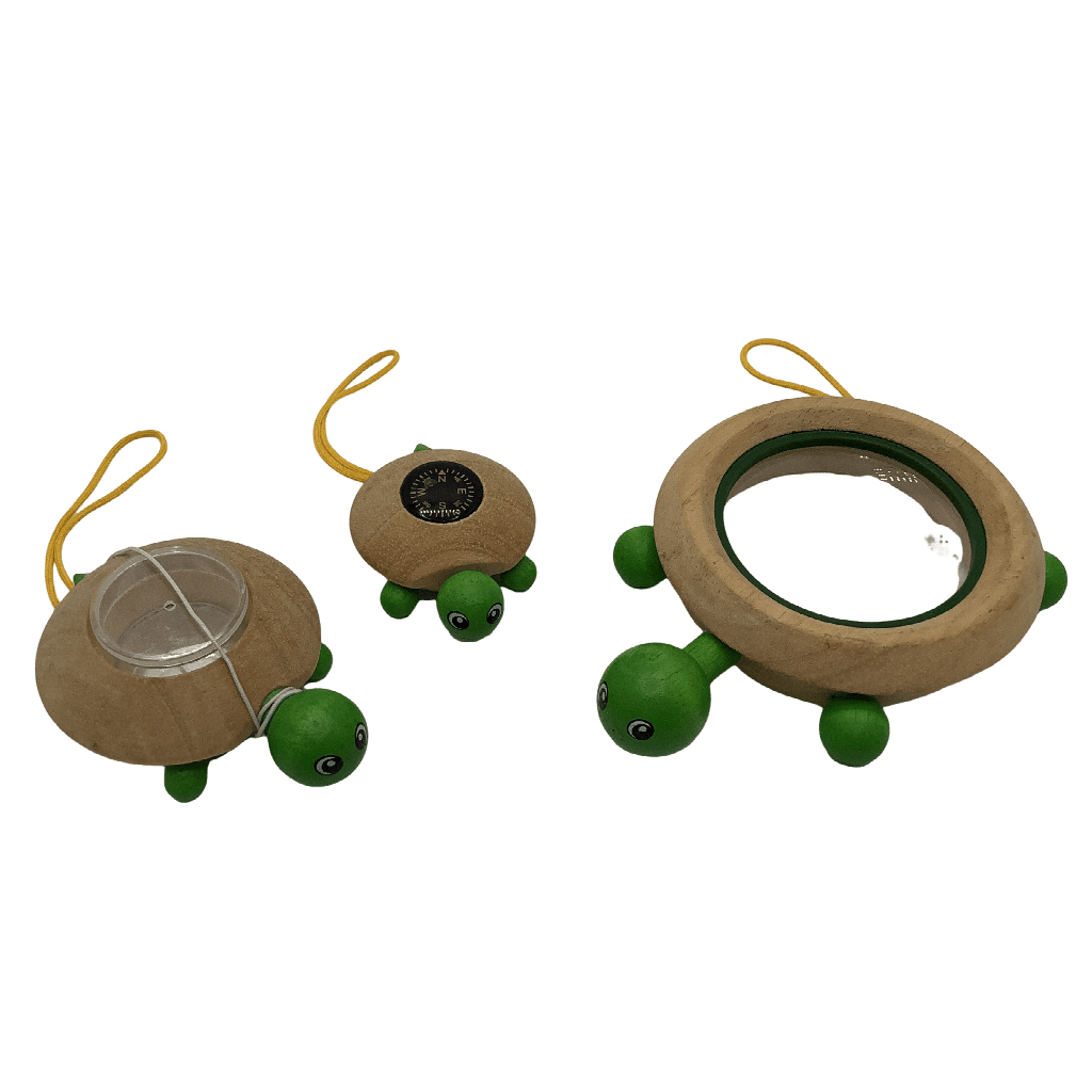 Kit d'exploration tortues en bois - Loupe boussole et récipient - KIDIBAM