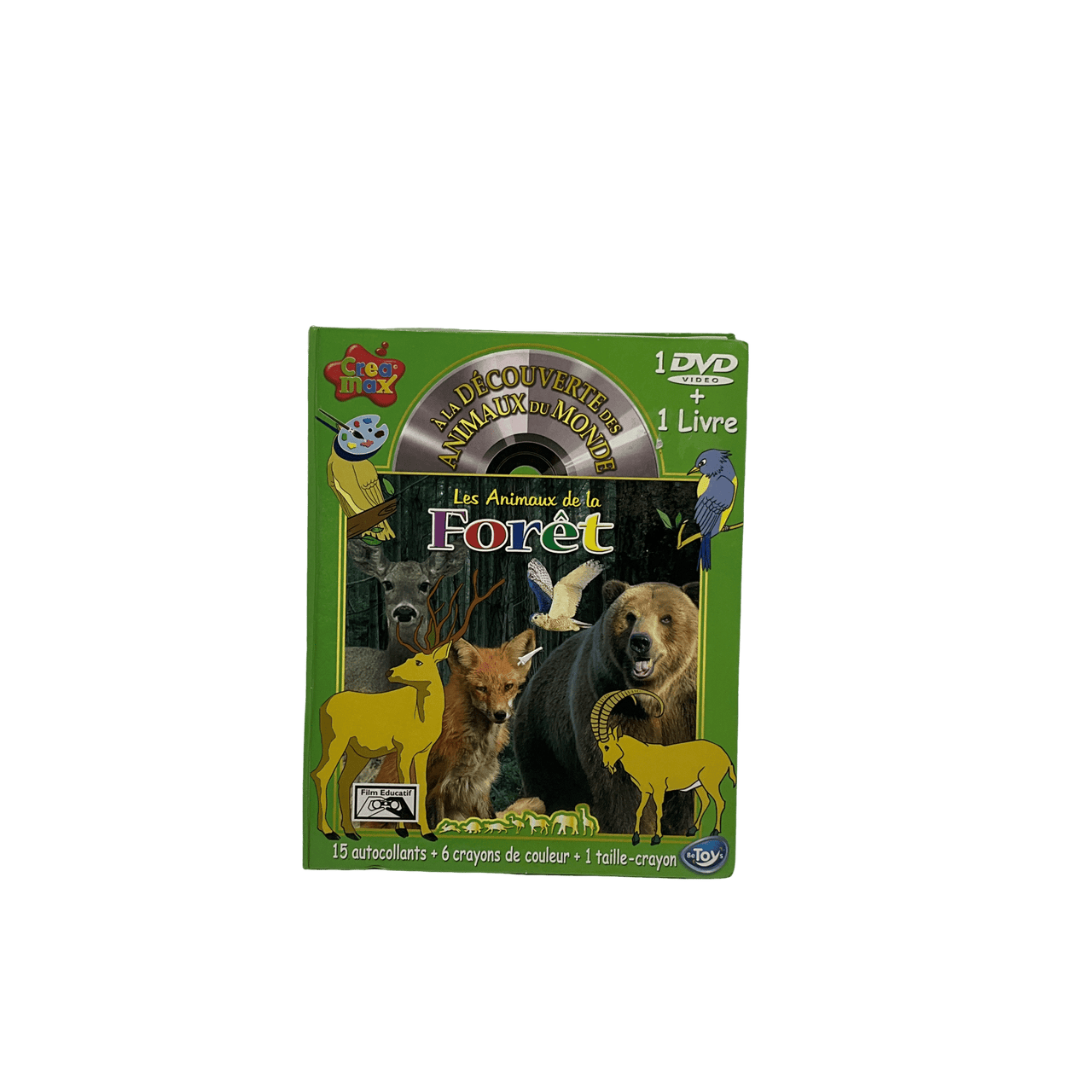 Les animaux de la forêt 1 DVD + 1 Livre illustré à colorier avec autocollants - KIDIBAM