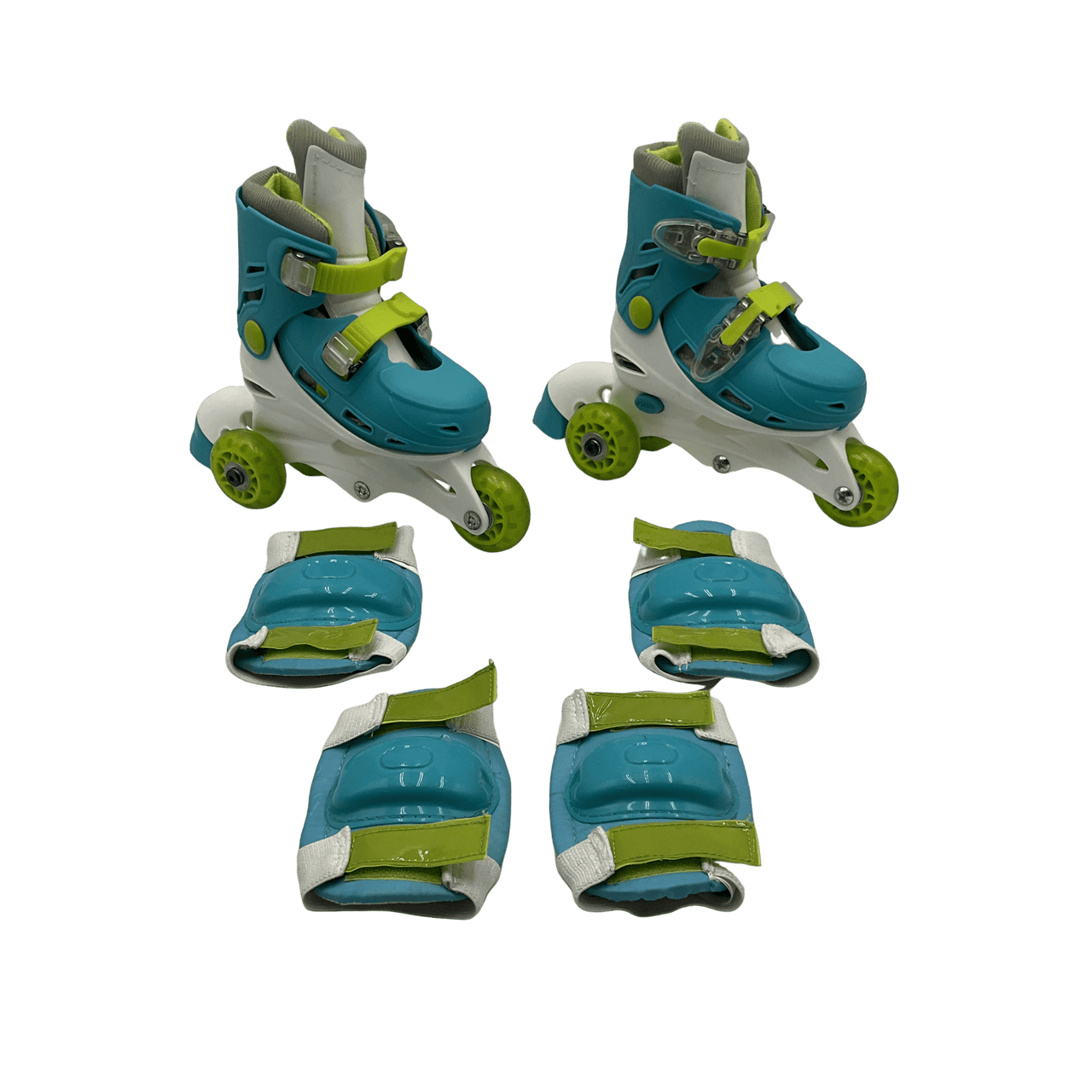 Les rollers évolutifs bleus et ses protections coudes et genoux taille 4 - KIDIBAM