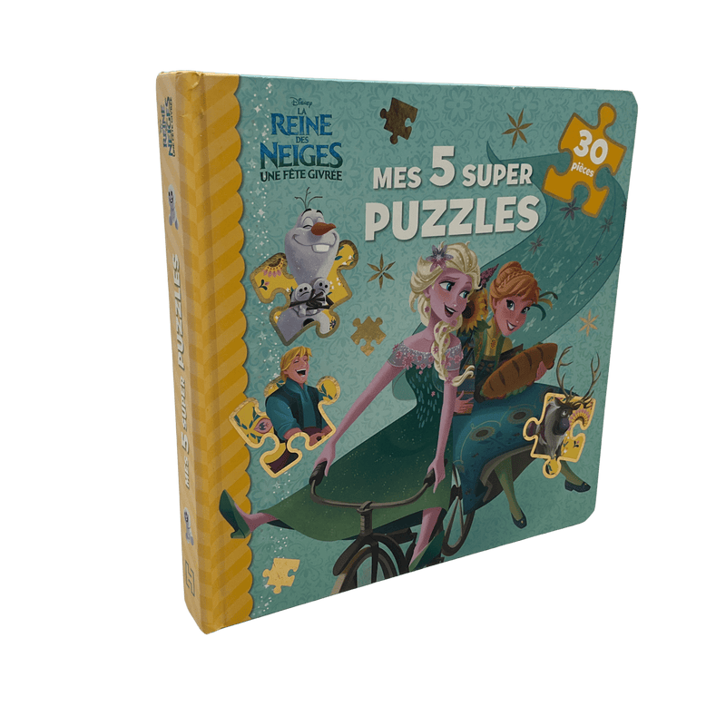 Livre 5 super puzzles 30 pièces La Reine des Neiges Disney - KIDIBAM