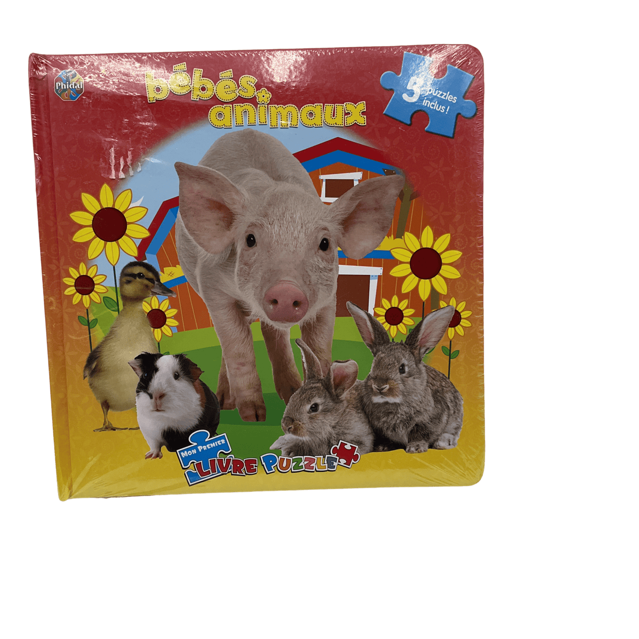 Livre puzzle 5X12 pièces Bébés animaux - KIDIBAM