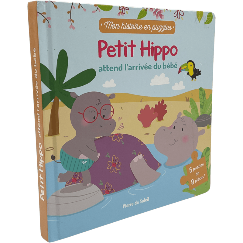 Livre-Puzzle Petit Hippo attend l'Arrivée du Bébé - KIDIBAM