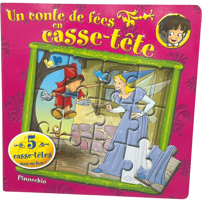 Livre Puzzles 5x12 pièces Pinocchio - KIDIBAM