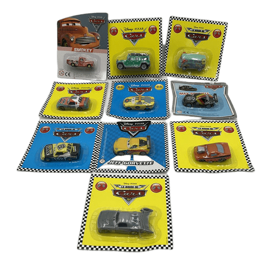 Lot de 10 petites voitures en plastique Le monde de Cars Pixar - KIDIBAM