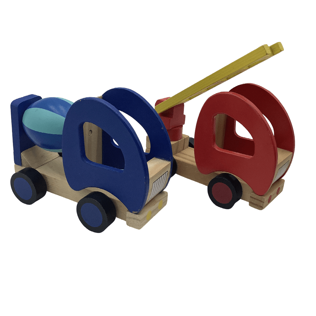 Lot de 2 camions en bois 5cm - KIDIBAM