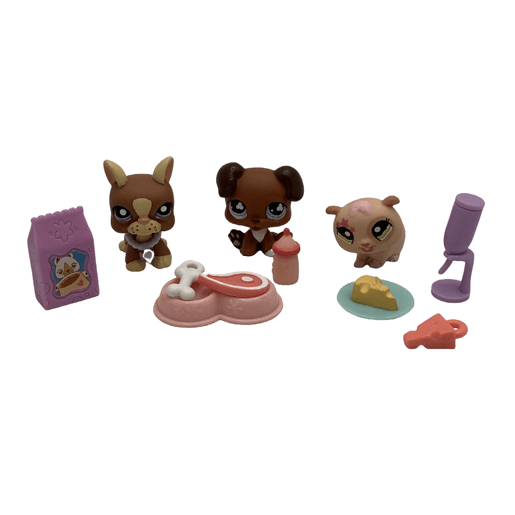 Lot de 2 chiots et un hamster Littlest Pet Shop - KIDIBAM