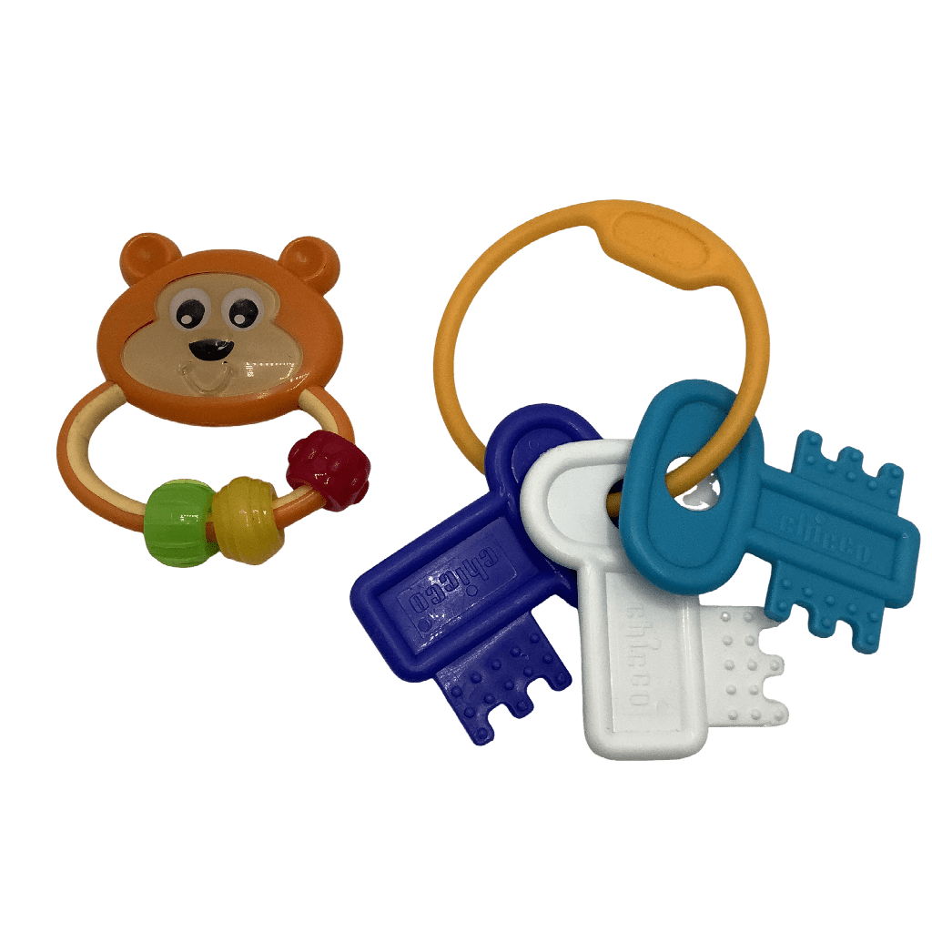 Lot de 2 hochets trousseau de clés et singe - KIDIBAM