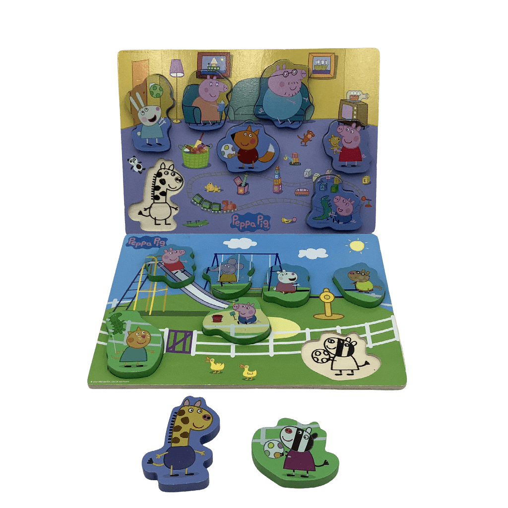 Lot de 2 Puzzles encastrables en bois Peppa Pig - KIDIBAM