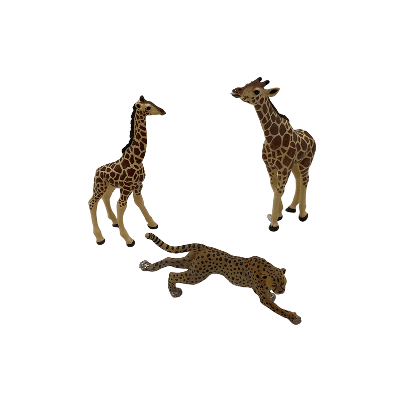 Lot de 3 figurines girafes et guépard - KIDIBAM