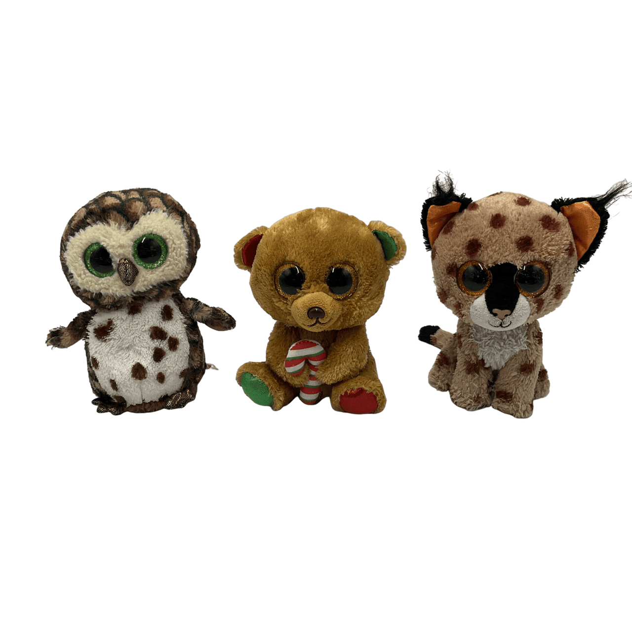 Lot de 3 peluches Ours Chouette Lynx 15cm - KIDIBAM