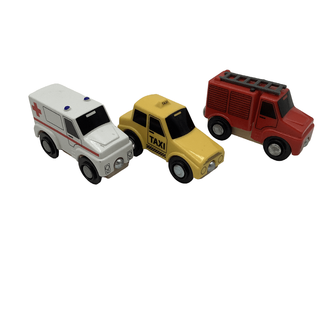 Lot de 3 vehicules en bois aimantées 8 cm - KIDIBAM