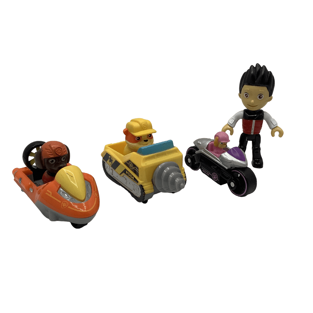 Lot de 3 véhicules et 1 figurine La Pat' Patrouille 8cm - KIDIBAM