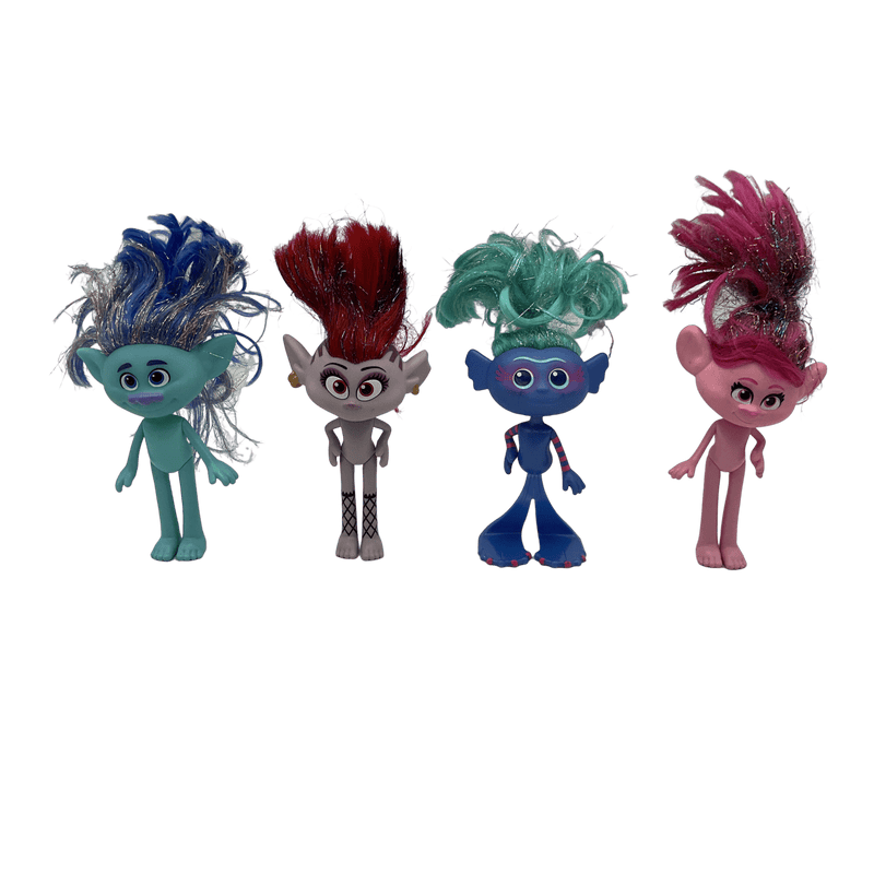 Lot de 4 figurines Les Trolls 12cm Dreamworks - KIDIBAM