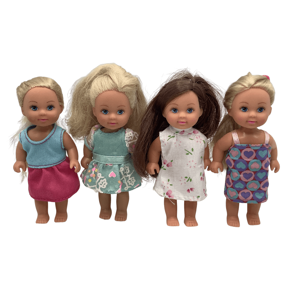 Lot de 4 mini poupées robe d'été - KIDIBAM