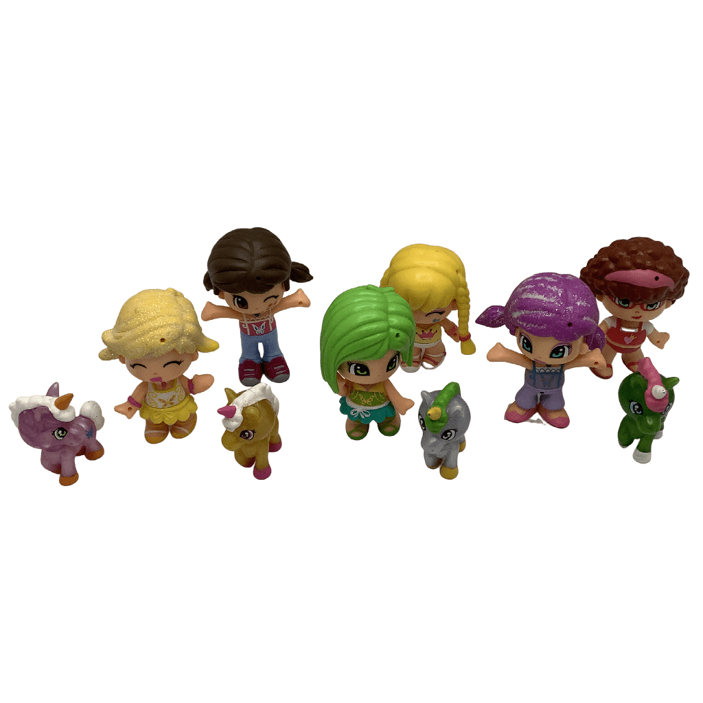 Lot de 6 figurines Pinypon 7cm et 4 licornes - KIDIBAM