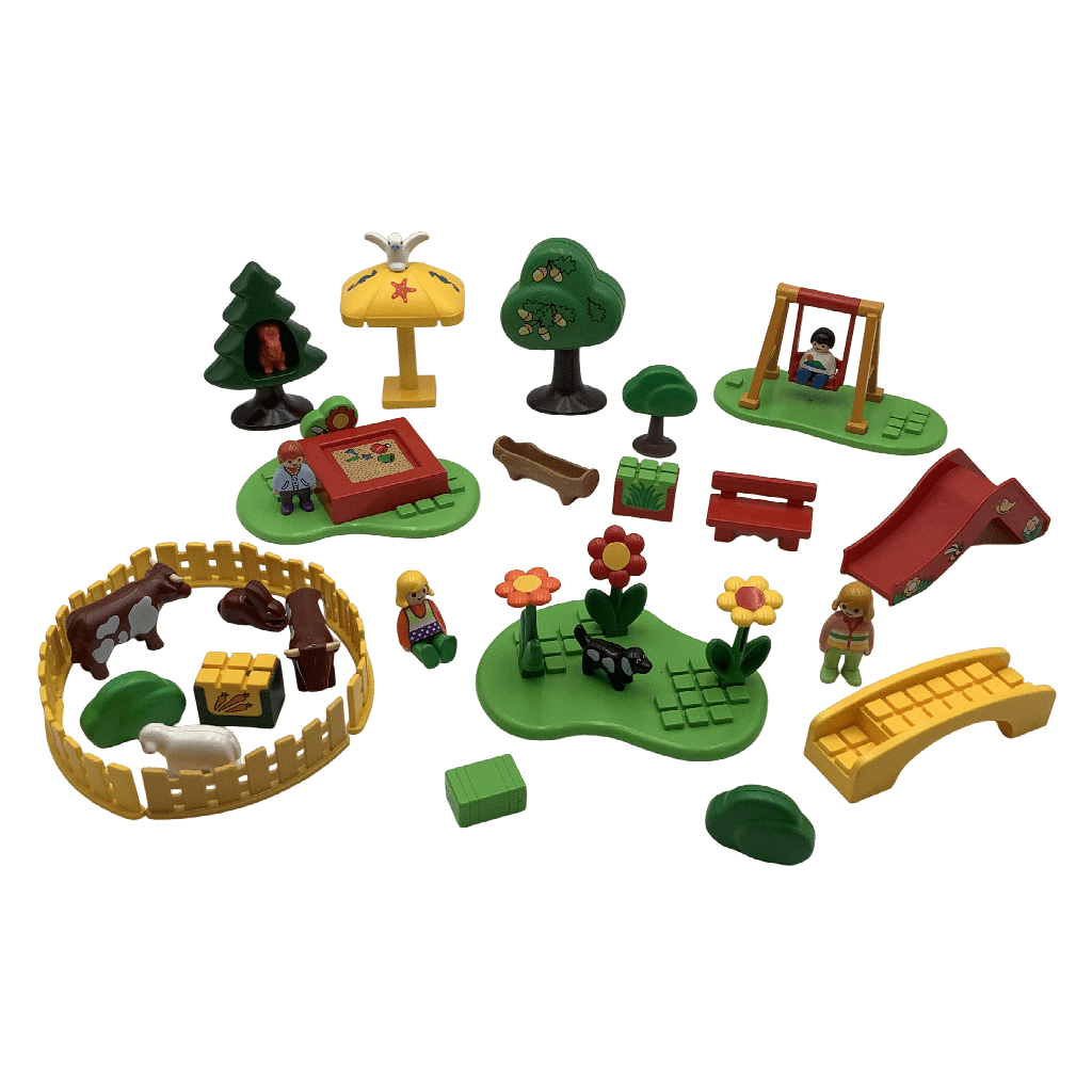 Lot de Playmobil 1.2.3 Aire de jeux et animaux - KIDIBAM