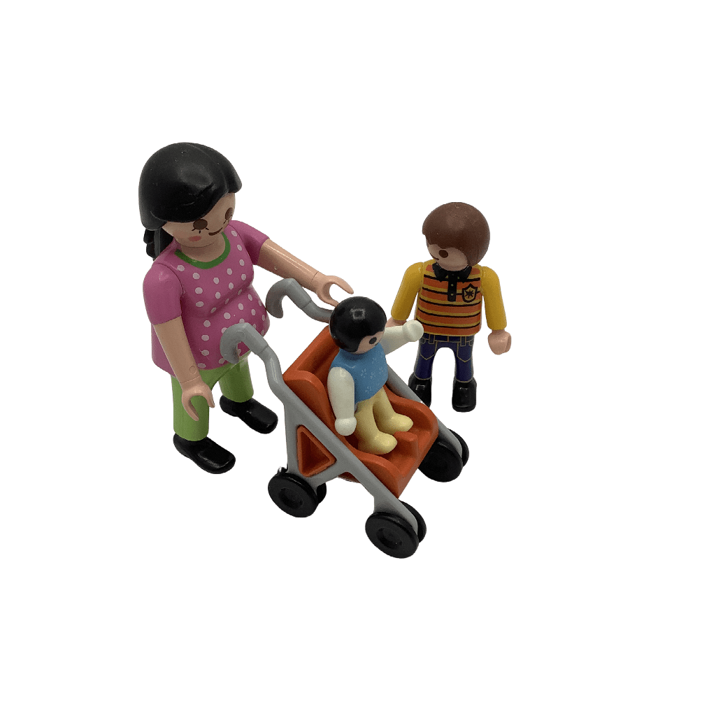 Maman avec enfants et poussette 70421 - KIDIBAM