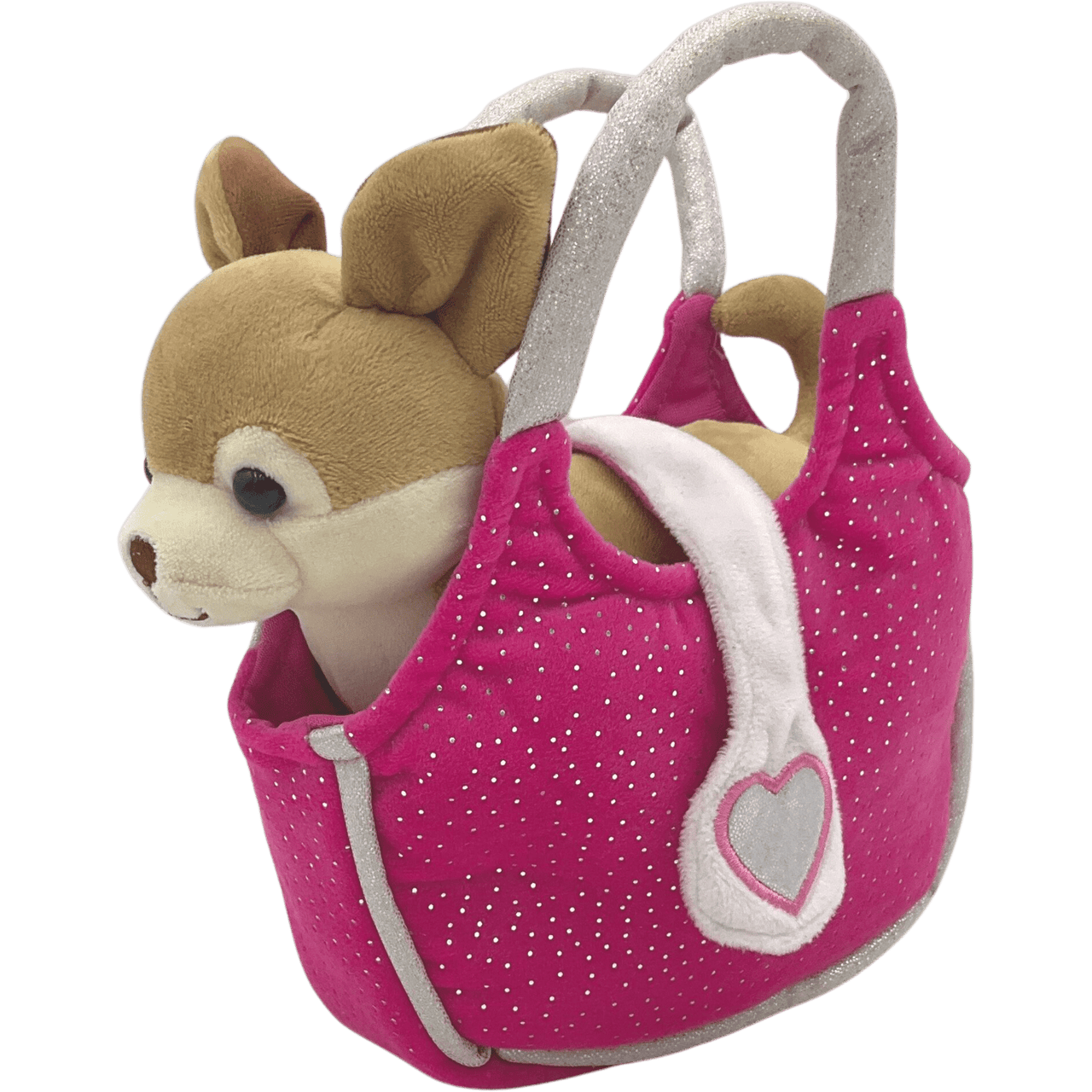 Peluche chihuahua dans son sac fuchsia - KIDIBAM