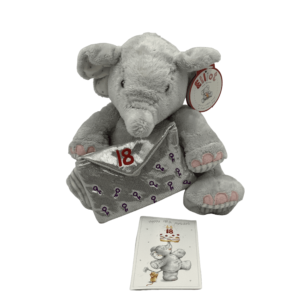 Peluche éléphant avec sac de fête 23cm - KIDIBAM