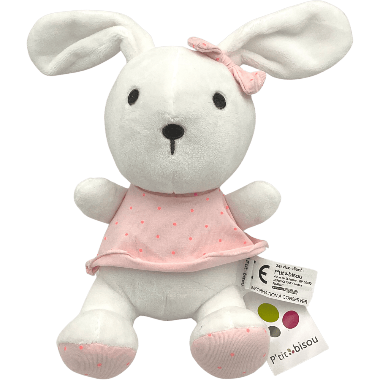 Peluche Lapine écru 27cm - KIDIBAM