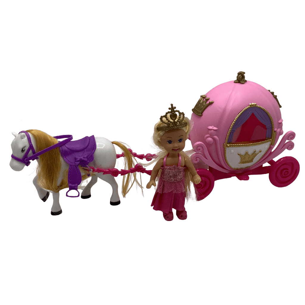Poupée princesse 12cm avec carrosse - KIDIBAM
