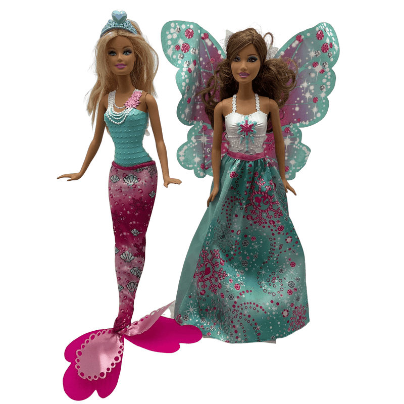 Poupées Barbie Princesse fée et sirène - Fairytopia - lot de 2 - KIDIBAM