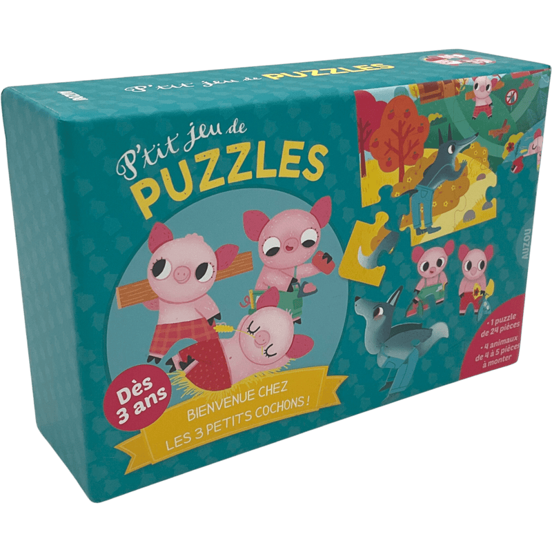 P’tit jeu de puzzles - Bienvenue chez Les 3 Petits Cochons - KIDIBAM