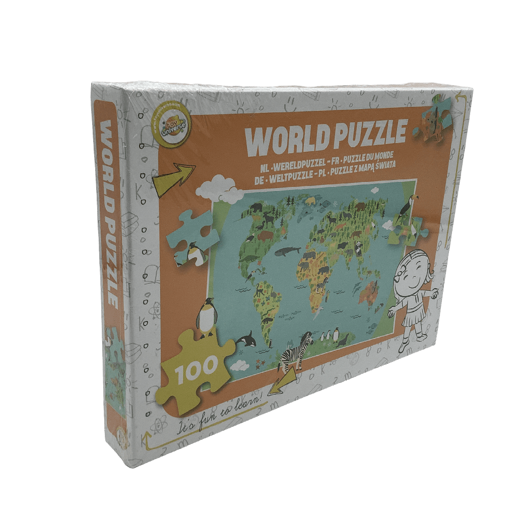 Puzzle 100 pièces Carte du Monde - KIDIBAM