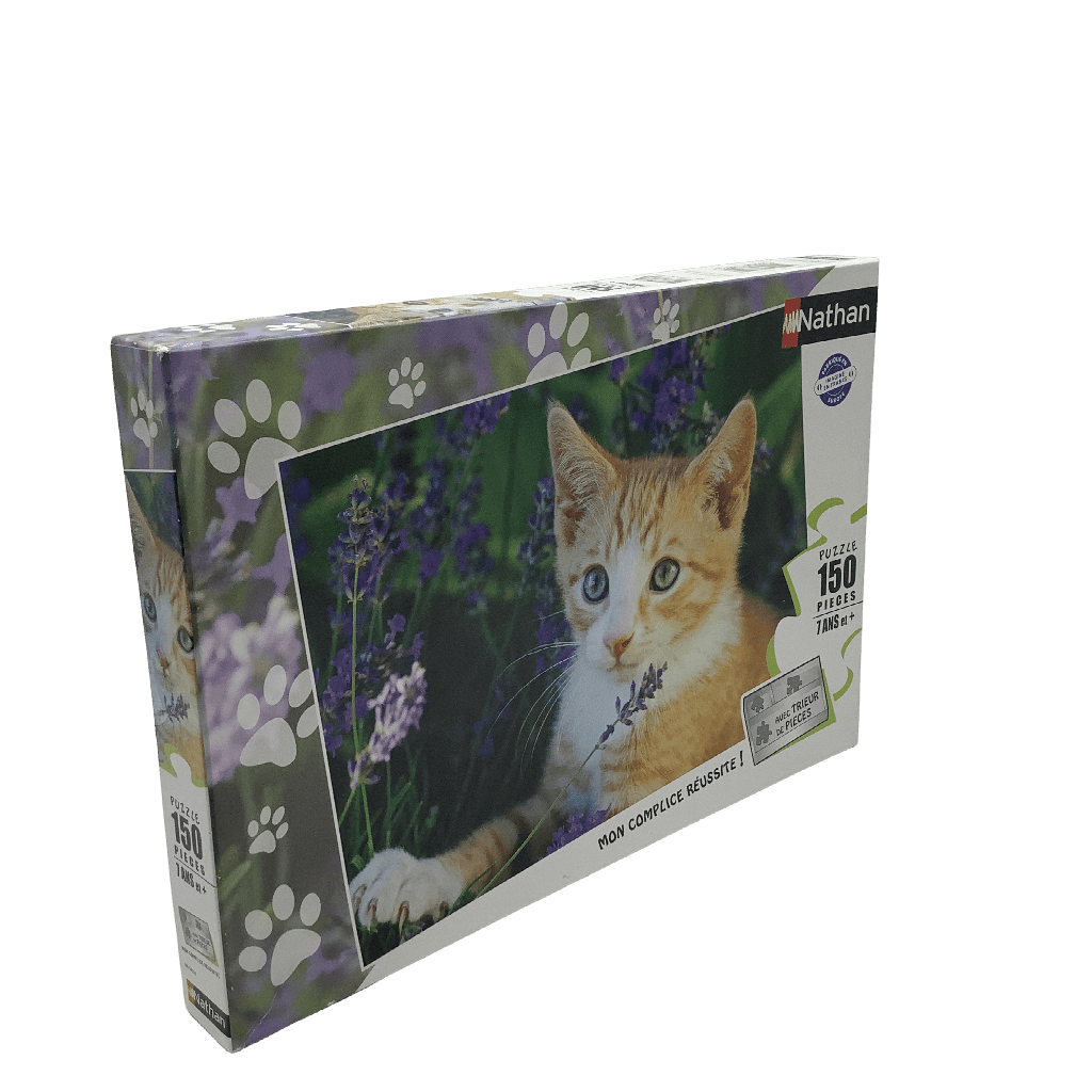 Puzzle 150 pièces Chaton roux dans la lavande - KIDIBAM