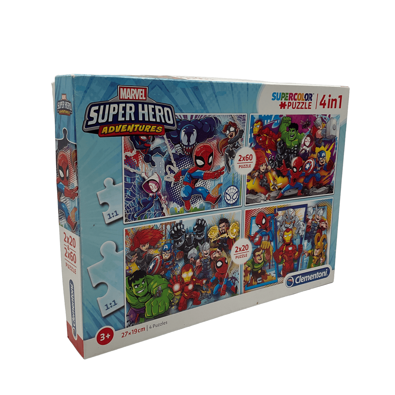 Puzzle 2x20 et 2x60 pièces Super Hero Aventures Marvel - KIDIBAM