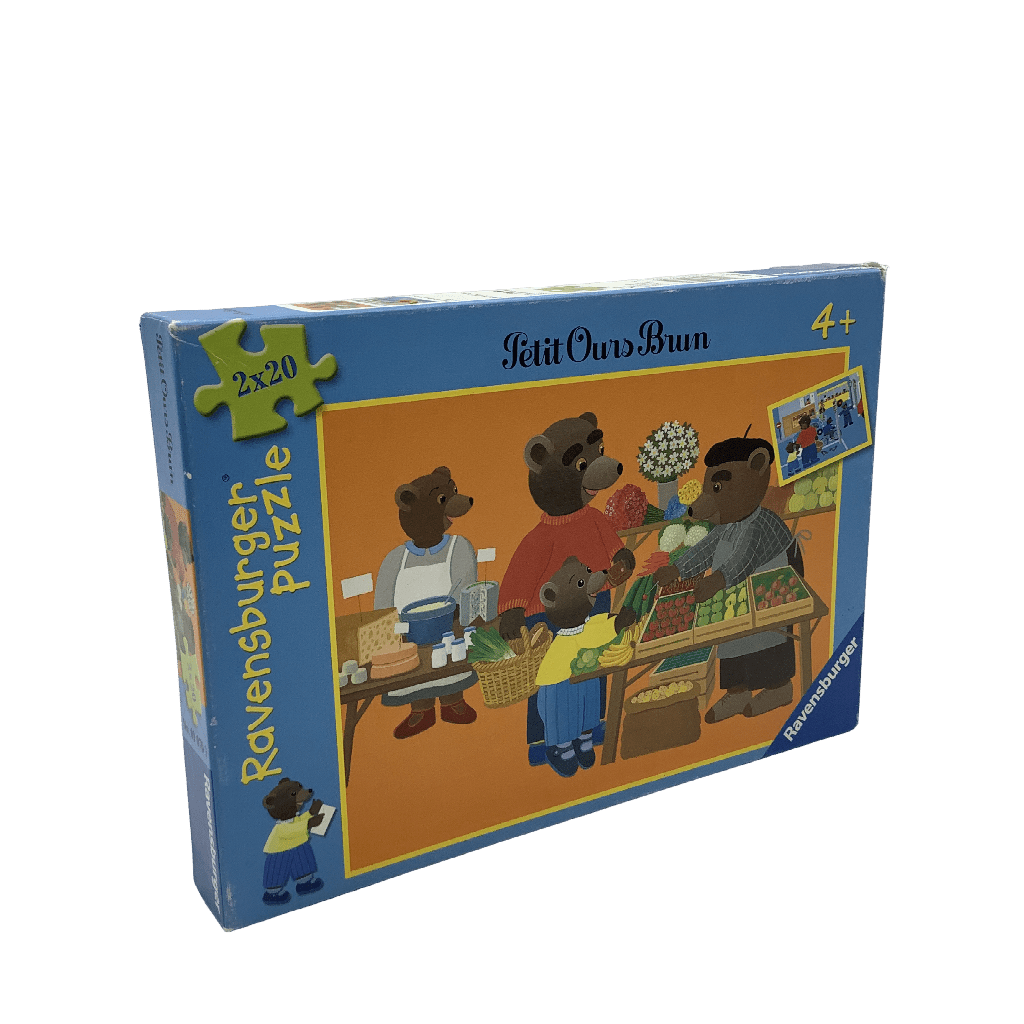 Puzzle 2x20 pièces - Petit Ours Brun fait ses courses - KIDIBAM