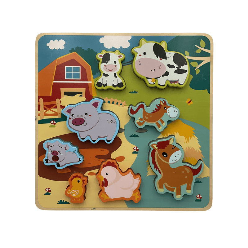 Puzzle Animaux de la ferme 8 Pièces en bois - KIDIBAM