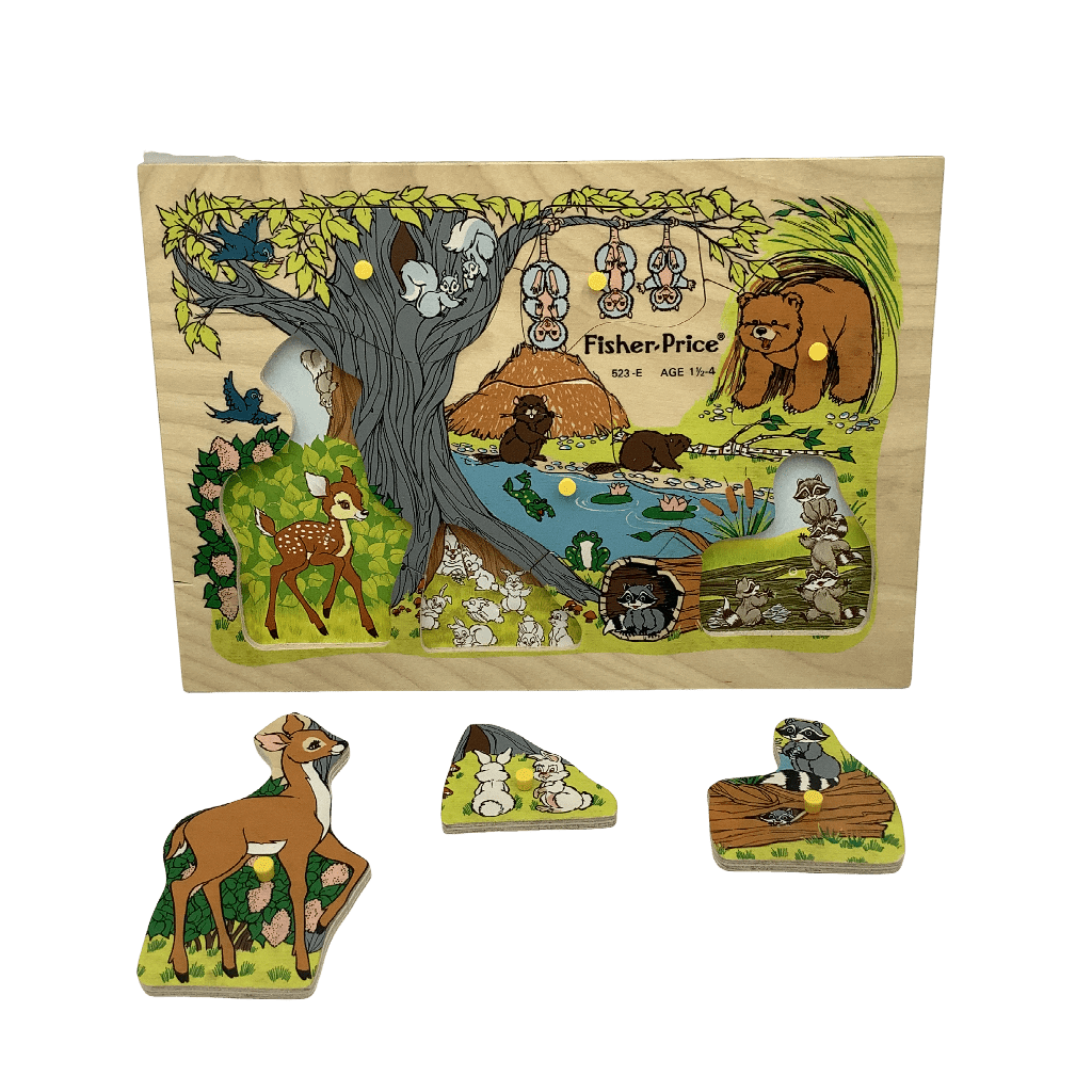 Puzzle Animaux de la Forêt et Leurs Petits Vintage - KIDIBAM