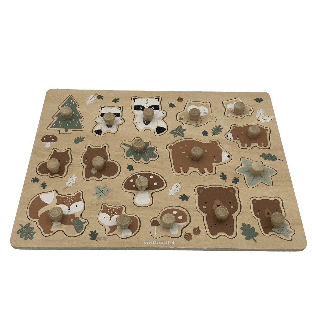 Puzzle boutons GREEN FOREST en bois - KIDIBAM