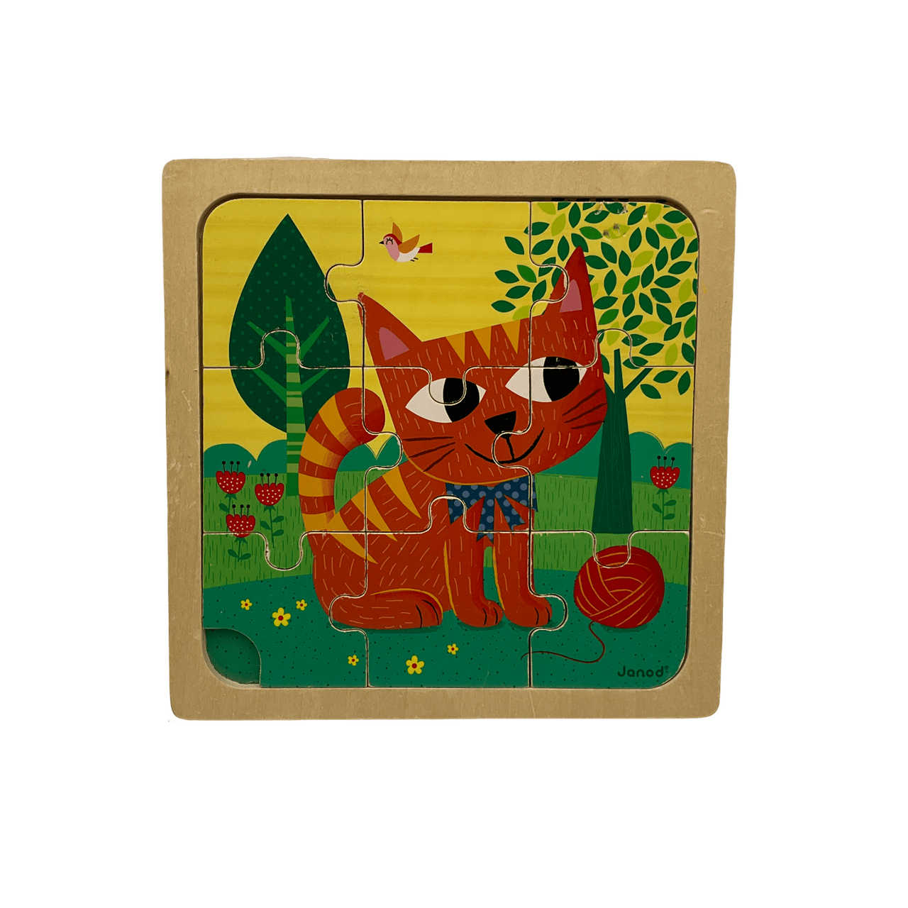 Puzzle Chat Peanut 9 pièces en bois - KIDIBAM