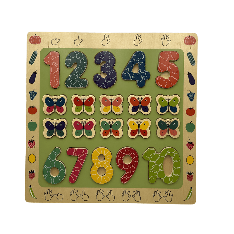 Puzzle chiffre et papillons 20 Pièces en bois - KIDIBAM