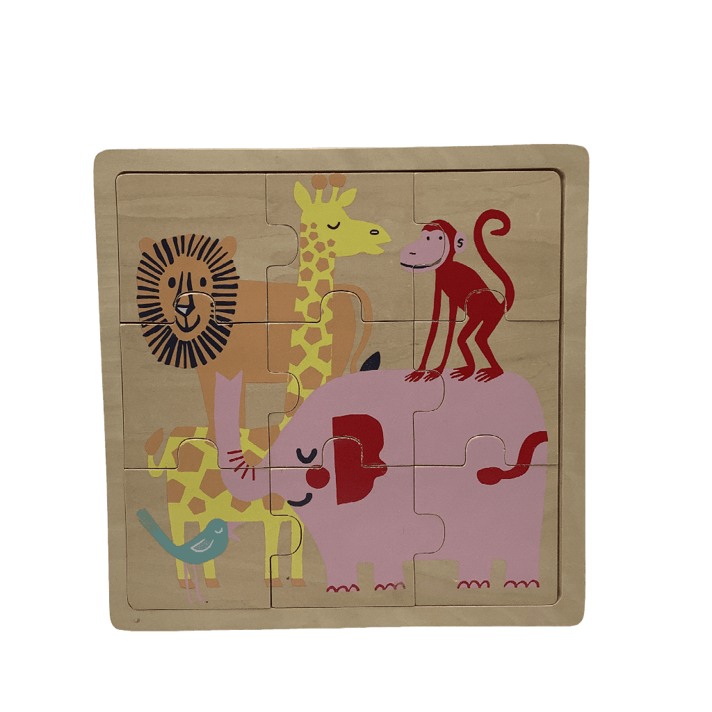 Puzzle en bois 9 pièces - Les animaux de la savane - KIDIBAM