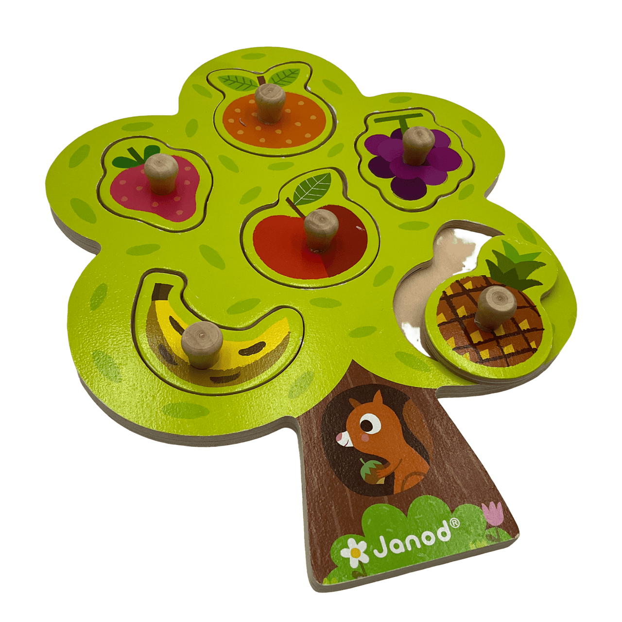 Puzzle en bois encastrable - Arbre à fruits - KIDIBAM