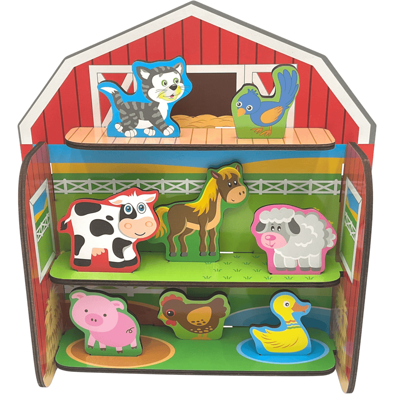 Puzzle en bois – Ferme avec animaux - KIDIBAM