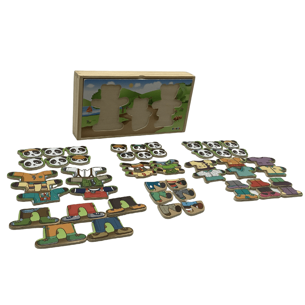 Puzzle en bois Habille la famille Okoïa - KIDIBAM