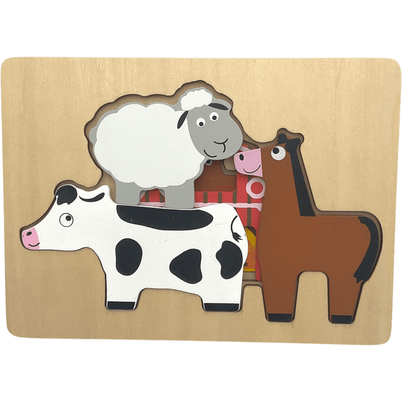 Puzzle en bois – Les animaux de la ferme - KIDIBAM