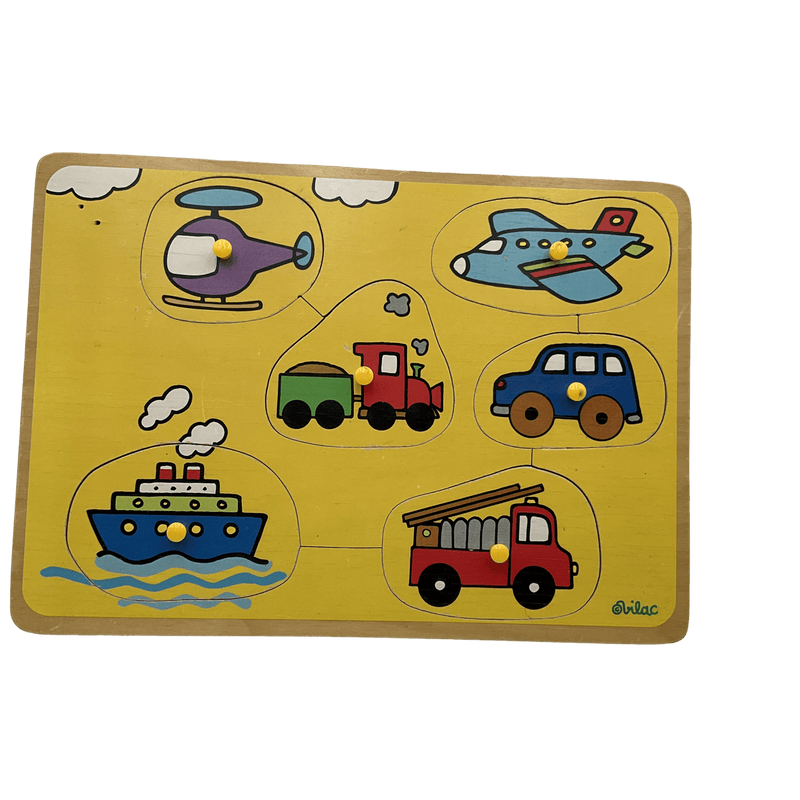 Puzzle en bois les moyens de transports 6 pièces - KIDIBAM