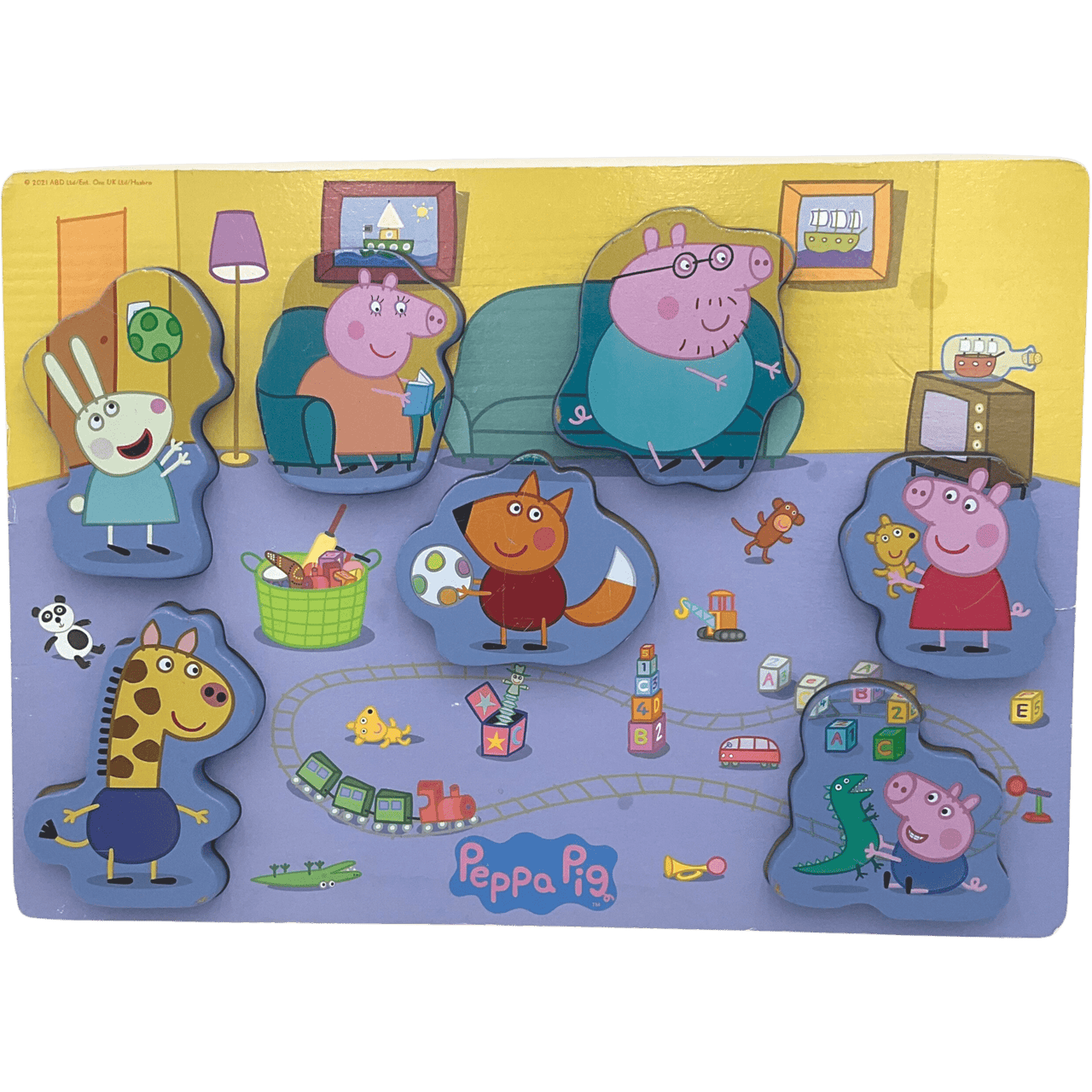 Puzzle encastrable 7 pièces Famille Peppa Pig - KIDIBAM