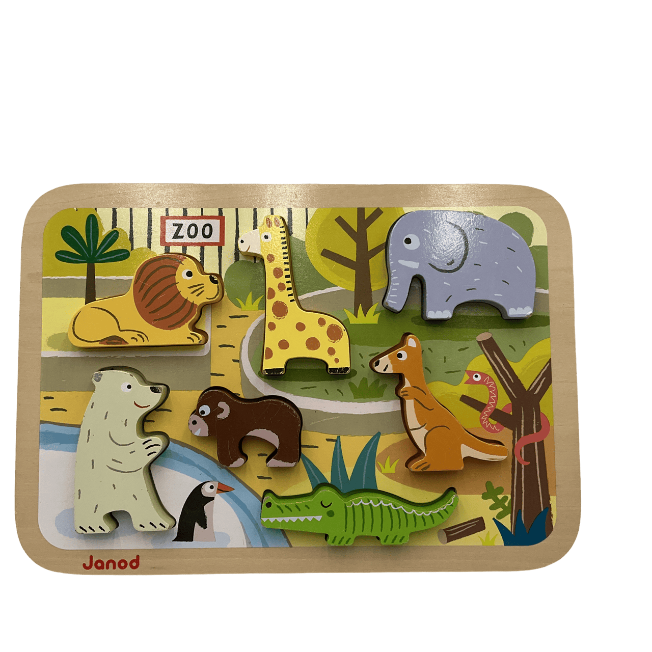 Puzzle encastrable 7 pièces les animaux du zoo - KIDIBAM