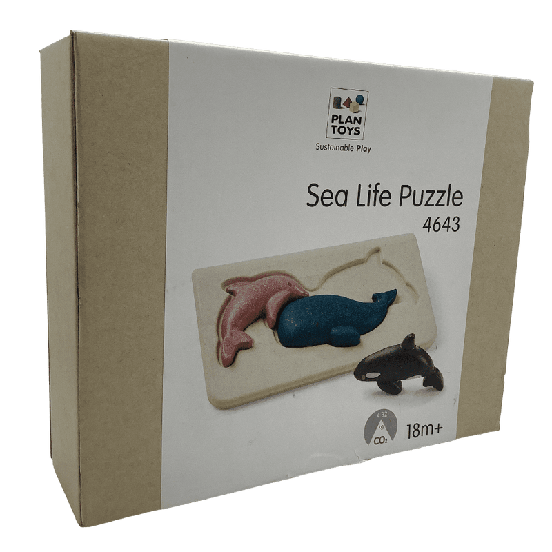 Puzzle encastrable en bois 3 pièces Animaux Marins - KIDIBAM
